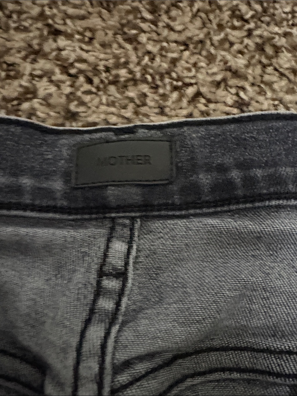 MOTHER Women's Straight Leg Jeans in Washed Black Denim - Picture 2 of 3